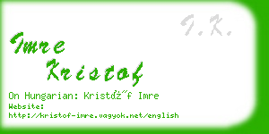 imre kristof business card